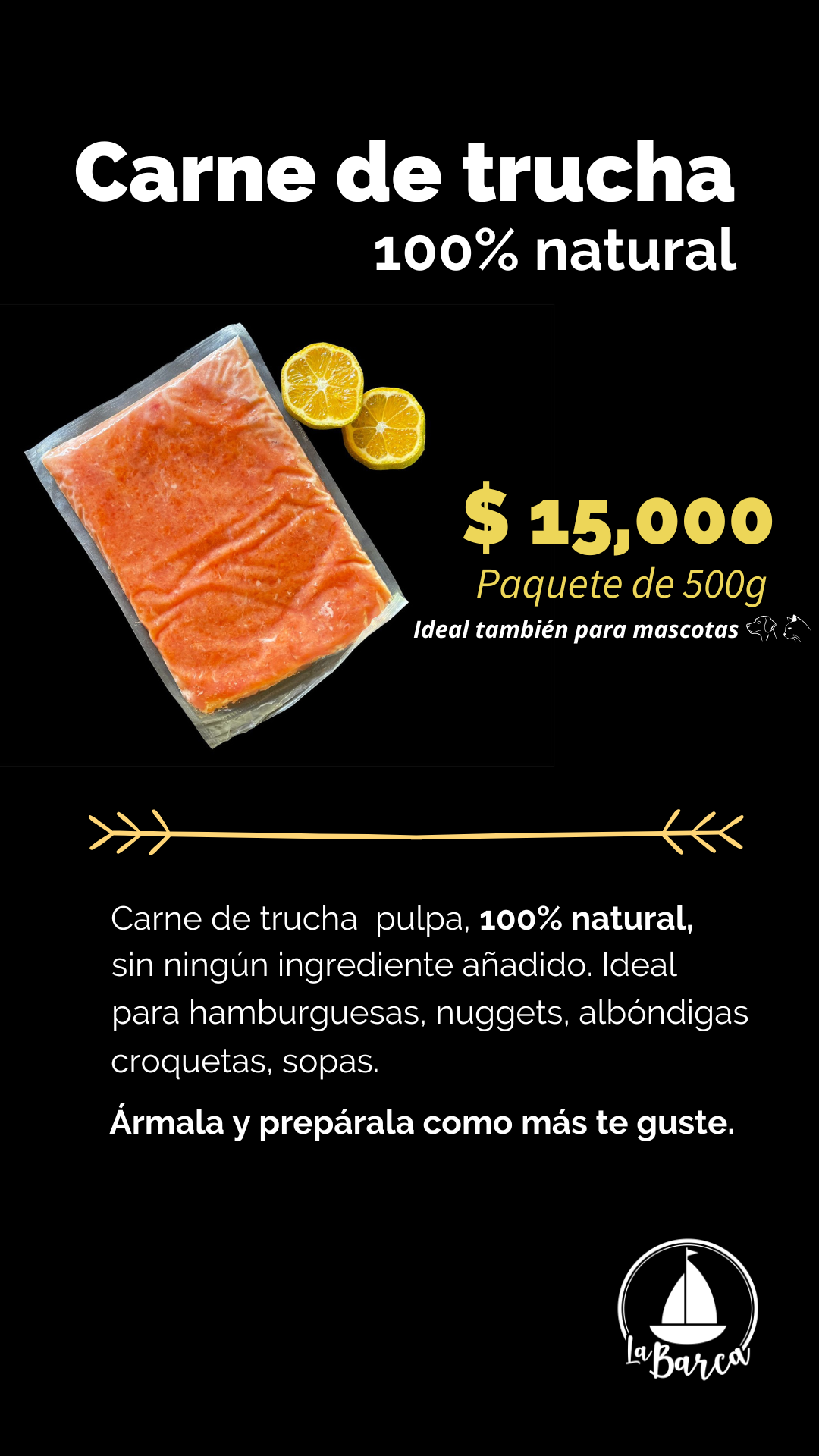 Carne Pulpa de Trucha x 500g