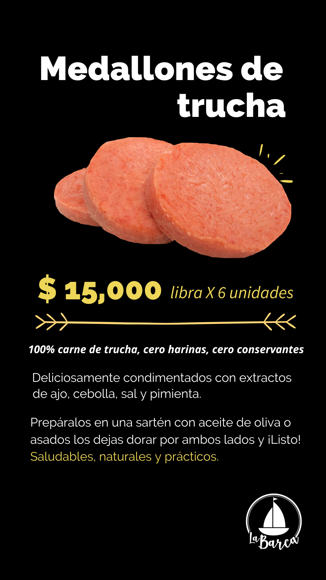 Medallones de Trucha libra X 6 unds