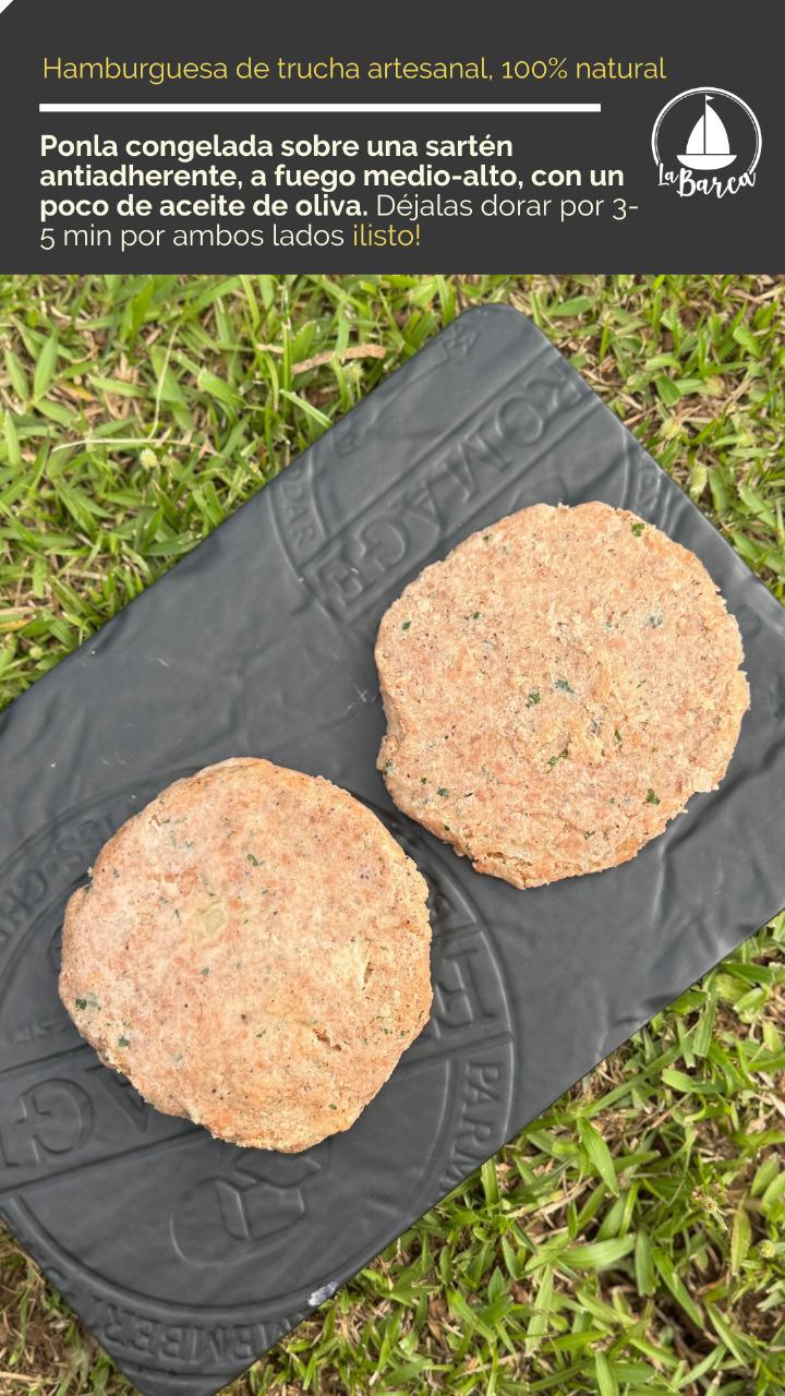Hamburguesa artesanal de trucha x 2 und 300gr