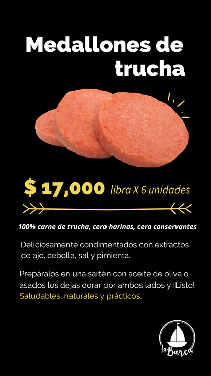 Medallones de Trucha libra X  6 unds